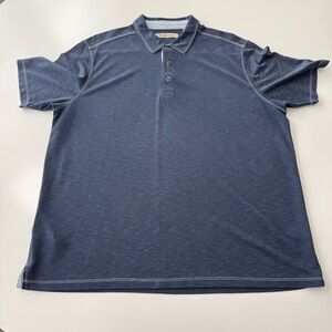 Tommy Bahama Blue Polo Shirt With White Piping